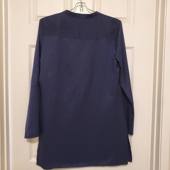 Mott 50 UPF Tunic XSmall Navy White Embroidery Swim Cover Up - Picture 6 of 9